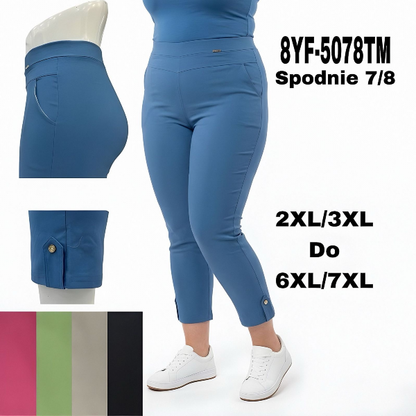 Spodnie damskie 7/8 Roz 2XL-6XL, Mix Kolor Paczka 10 szt 1